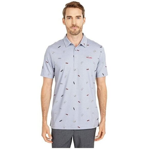 Travis Mathew Heather Gray Hedge your Bets Polo Shirt (Las Vegas) Mens Size S - Picture 1 of 6